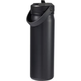 Carpo 20 oz Vacuum Bottle with Straw Lid — Black (BK) — blank back view — 24