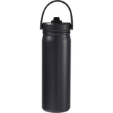Carpo 20 oz Vacuum Bottle with Straw Lid — Black (BK) — blank back view — 26