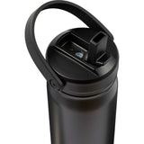 Carpo 20 oz Vacuum Bottle with Straw Lid — Black (BK) — blank detail view — 23