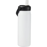 Carpo 20 oz Vacuum Bottle with Straw Lid — White (WH) — blank right angle — 18