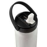 Carpo 20 oz Vacuum Bottle with Straw Lid — White (WH) — blank detail view — 14