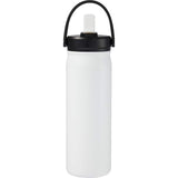 Carpo 20 oz Vacuum Bottle with Straw Lid — White (WH) — blank front view — 12