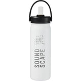 Carpo 20 oz Vacuum Bottle with Straw Lid — White (WH) — decorated front view — 11