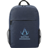 Urban 15" Laptop Backpack — Navy (NY) — decorated front view — 10