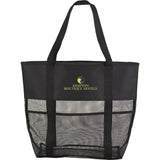 Utility Beach Tote — Black (BK) — decorated front view — 2