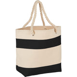 Rope Handle 16oz Cotton Canvas Tote — Black (BK) — blank product view — 9