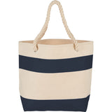 Rope Handle 16oz Cotton Canvas Tote — Navy (NY) — blank front view — 4