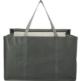 Recycled Woven Utility Tote — Gray (GY) — blank back view — 10