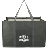 Recycled Woven Utility Tote — Gray (GY) — decorated front view — 6