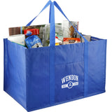 Recycled Woven Utility Tote — Royal (RYL) — decorated right angle — 2