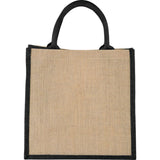 Medium Jute Gift Tote — Black (BK) — blank front view — 8