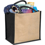 Medium Jute Gift Tote — Black (BK) — blank product view — 9