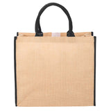 Large Jute Tote — Black (BK) — blank front view — 15