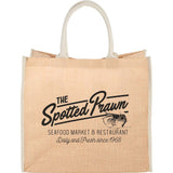 Large Jute Tote — Cream — decorated product view — 11