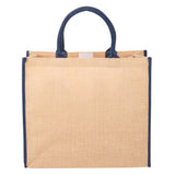 Large Jute Tote — Navy (NY) — blank back view — 3