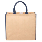 Large Jute Tote — Navy (NY) — blank front view — 4