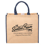 Large Jute Tote — Navy (NY) — decorated front view — 2
