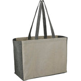 Recycled Cotton Contrast Side Shopper Tote — Natural — blank right angle — 7