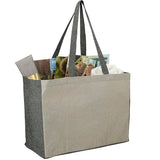 Recycled Cotton Contrast Side Shopper Tote — Natural — blank right angle — 6