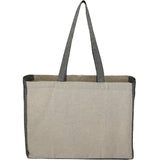 Recycled Cotton Contrast Side Shopper Tote — Natural — blank front view — 5
