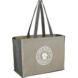 Recycled Cotton Contrast Side Shopper Tote — Natural — decorated right angle — 4