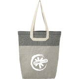 Recycled Cotton U-Handle Book Tote — Natural — decorated front view — 2