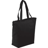 Maine 8oz Cotton Canvas Zippered Tote — Black (BK) — blank product view — 6