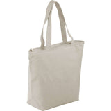 Maine 8oz Cotton Canvas Zippered Tote — Natural (NT) — blank product view — 14