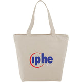 Maine 8oz Cotton Canvas Zippered Tote — Natural (NT) — decorated product view — 10