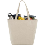 Maine 8oz Cotton Canvas Zippered Tote — Natural (NT) — decorated product view — 9