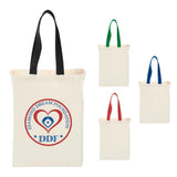 Nebraska 5oz Cotton Canvas Grocery Tote — Black (BK) — decorated front view — 8