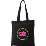 Carolina 4oz Cotton Canvas Tote — Black (BK) — decorated front view — 6
