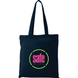 Carolina 4oz Cotton Canvas Tote — Navy Blue (NBL) — decorated front view — 8