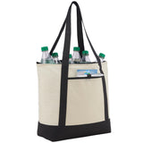 Lighthouse 24-Can Non-Woven Tote Cooler — Black (BK) — blank right angle — 10