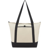 Lighthouse 24-Can Non-Woven Tote Cooler — Black (BK) — blank front view — 9