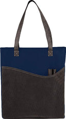 Rivers Pocket Non-Woven Convention Tote — Navy (NY) — blank front view