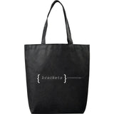 Eros Non-Woven Shopper Tote — Black (BK) — decorated front view — 18