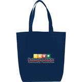 Eros Non-Woven Shopper Tote — Navy (NY) — decorated front view — 13