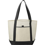 Lighthouse Non-Woven Tote — Black (BK) — blank front view — 28