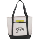 Lighthouse Non-Woven Tote — Black (BK) — decorated product view — 27