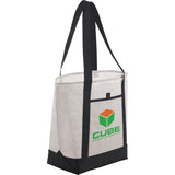 Lighthouse Non-Woven Tote — Black (BK) — decorated product view — 26