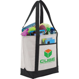 Lighthouse Non-Woven Tote — Black (BK) — decorated product view — 25