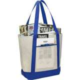 Lighthouse Non-Woven Tote — Royal Blue (RBL) — blank right angle — 13