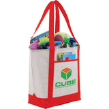 Lighthouse Non-Woven Tote — RED (RE) — decorated product view — 3