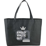 Big Boy Non-Woven Shopper Tote — Black (BK) — decorated front view — 22
