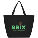 YaYa Budget Non-Woven Shopper Tote — Black (BK) — decorated front view — 71