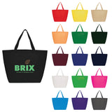 YaYa Budget Non-Woven Shopper Tote — Black (BK) — decorated front view — 70
