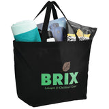YaYa Budget Non-Woven Shopper Tote — Black (BK) — decorated product view — 73