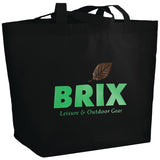 YaYa Budget Non-Woven Shopper Tote — Black (BK) — decorated product view — 72