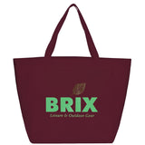YaYa Budget Non-Woven Shopper Tote — Burgundy (BU) — decorated front view — 66